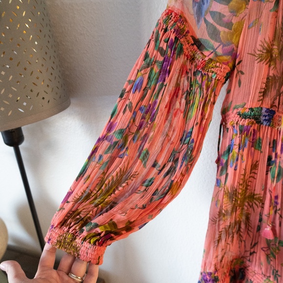 Zimmermann Tropicana Lantern Mini Dress Coral Floral - Picture 4 of 7